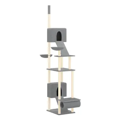 (Light grey) vidaXL Floor to Ceiling Cat Tree cm Scratch Tower Tree Multi Colours