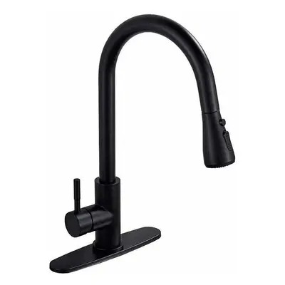 (Black, Not Equipped With Inlet Pipe And Base Plate) Kitchen Faucet With Pull Down Sprayer Brush