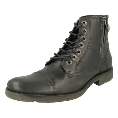 (Black, UK 8) Mens Harley Davidson Lace Up Ankle Boots Maine