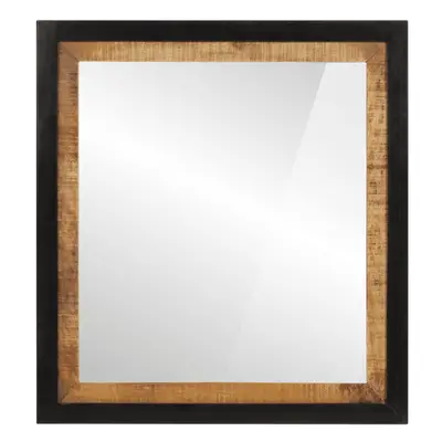 vidaXL Bathroom Mirror Wall-mounted Vanity Mirror Glass and Solid Wood Mango