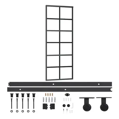 vidaXL Sliding Door with Hardware Set ESG Glass&Aluminium Sliding Door System