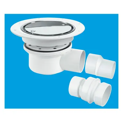 McAlpine TSG52SS Two-Piece 50mm Water Seal Trapped Gully, Clamp Ring and Cover Plate, 2" Horizon