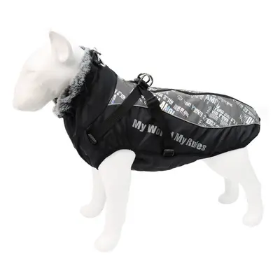 (grey, XL) Windproof Warm Dog Clothes Reflective Design Close-fitting Upgrade PVC Material Multi