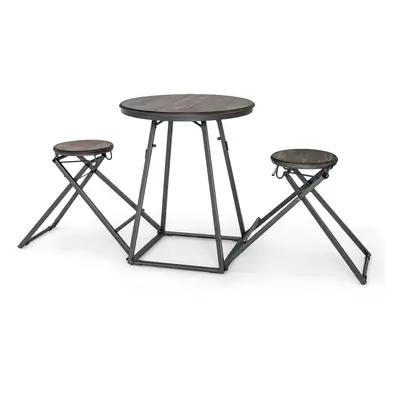 3-Piece Round Table and Stool Set Modern Table and Chairs Set for