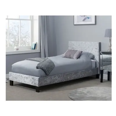 Beda Double bed - Steel Crushed Velvet