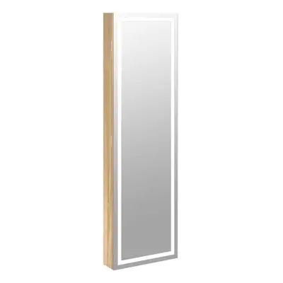 vidaXL Mirror Jewellery Cabinet with LED Lights Wall Mounted Jewellery Storage