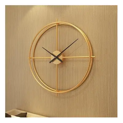 (Gold) 50cm Large Modern Hollow Double Ring Wall Clock Home Bedroom Bar Hotel Decor