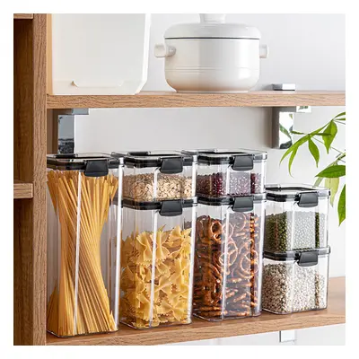 (1800ml) 2/4PCS Plastic Dry Food Containers Kitchen Noodles Storage Box Cereal Dispenser