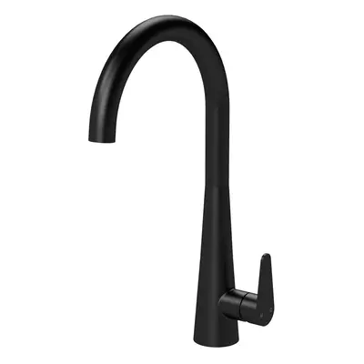 Kitchen Mono Mixer Tap with Lever Handle, 398mm - Matt Black