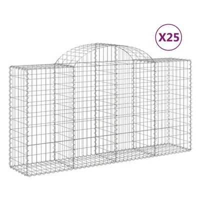 (200 x x 100/120 cm/25 pcs) vidaXL Arched Gabion Basket Stone Basket Gabion Retaining Wall Galva