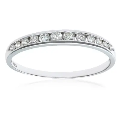 (P) Jewelco London 9ct White Gold 0.25ct Diamond Eternity Ring