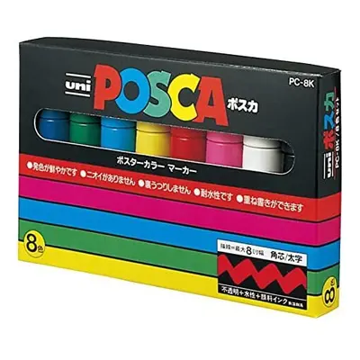 uni-ball uni Posca PC8K8C Paint Marker Pen Set, Large Tip, Pieces - Assorted Colours