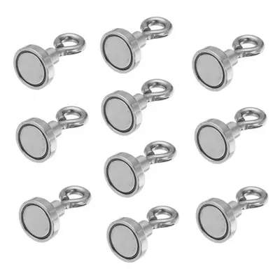 10pcs 16mmx30mm 5kg Neodymium Recovery Magnet Metal Detector Claw Hook Magnet