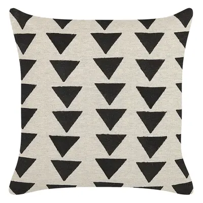 Cotton Cushion Triangle Pattern x cm Beige and Black CERCIS