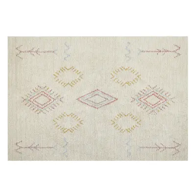 Cotton Area Rug x cm Beige BETTIAH