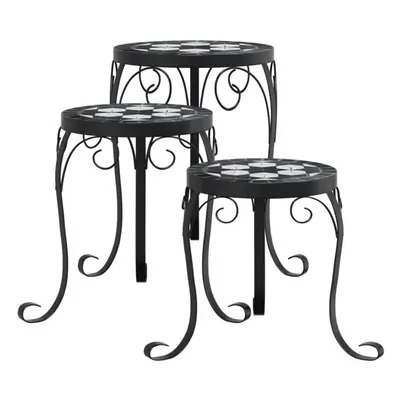 (black) vidaXL Mosaic Tables Ceramic Tables Garden Balcony Plant Stand Flower Table