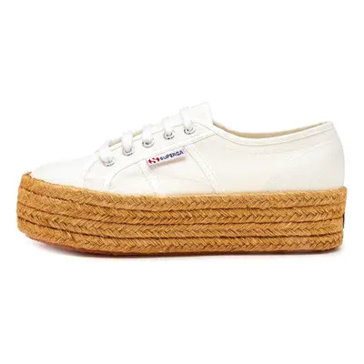 Superga Cotropew Platform Plimsoll Shoes in White [UK EU 41]