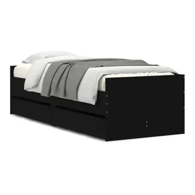 (black, x cm) vidaXL Bed Frame with Drawers Bedroom Bed Base Mattress Foundation Bedstead