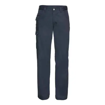 (38R, French Navy) Russell Mens Polycotton Twill Work Trousers