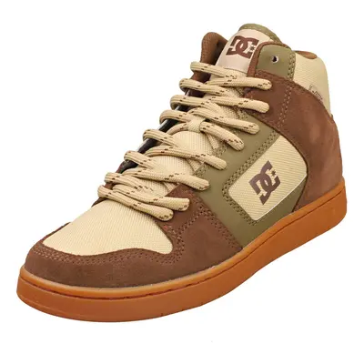 (7) DC Shoes Manteca Hi Wr Mens Skate Trainers in Dark Chocolate Military