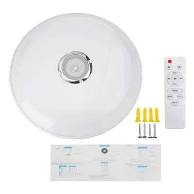 (White, 60W) 36-60W LED RGB Music Ceiling Lamp Bluetooth APP+Remote Control Home Bedroom Lights