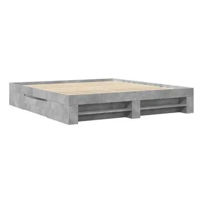 vidaXL Bed Frame Bed Base Bedstead Concrete Grey 200x200 cm Engineered Wood