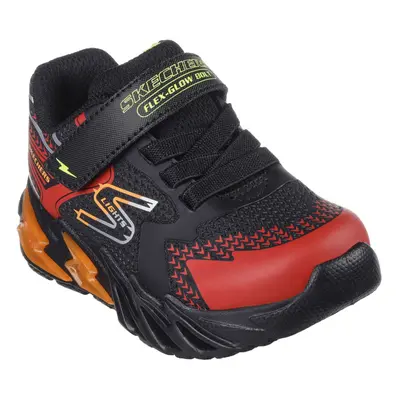 (4 UK, Black/Red) Skechers Boys Lights Flex-Glow Bolt Trainers