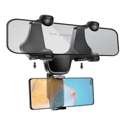 Car Rearview Mirror Mobile Phone Holder GPS Mount 4.0-6.2 inch