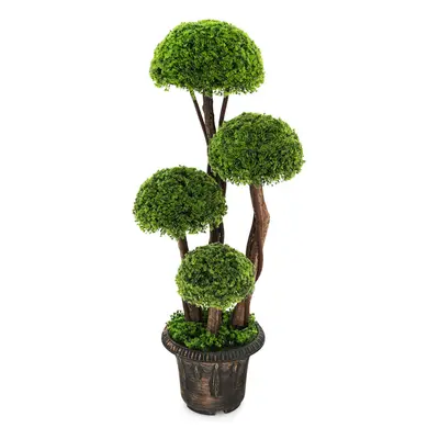 Artificial Tree Decor Fake Topiary Ball Plant with Rattan Trunk