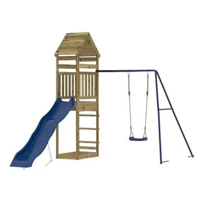 (solid impregnated pinewood) vidaXL Outdoor Playset Playhouse Play Tower Playground Set Solid Wo