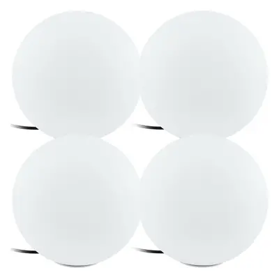 4 PACK IP65 Outdoor Garden Ball Light White Plastic 1x 40W E27 300mm Globe