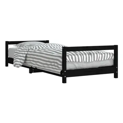 (black, x cm) vidaXL Kids Bed Frame Wooden Bed Base Bedstead for Children Solid Wood Pine