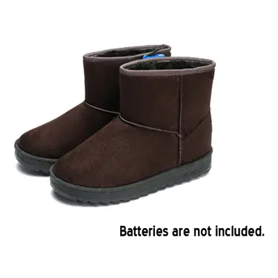 (Coffee, 45) Electric Heated Snow Boots Winter USB Foot Warmer Shoes Heating Feet Insoles