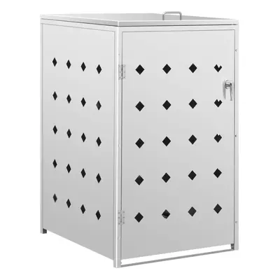 vidaXL Single Wheelie Bin Shed 240L Stainless Steel Waste Container Enclosure