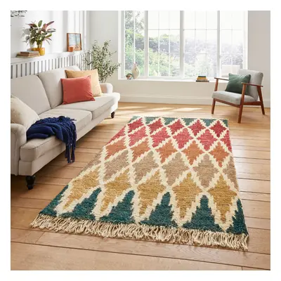 (150 x Cm) Think Rugs Hemp Hand Knotted 100% Hemp Tasselled Rug