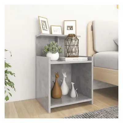 vidaXL 2x Bed Cabinets Concrete Grey Engineered Wood Home Bedside Nightstand