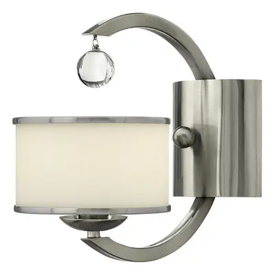 Wall Light Etched Opal Glass Shade Hanging Crystal Ball Nickel LED E14 60W