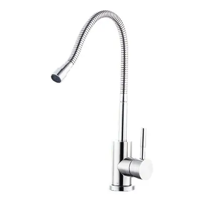 Stainless Steel Kitchen Sink Faucet Modern Chrome Basin Single Lever Tap