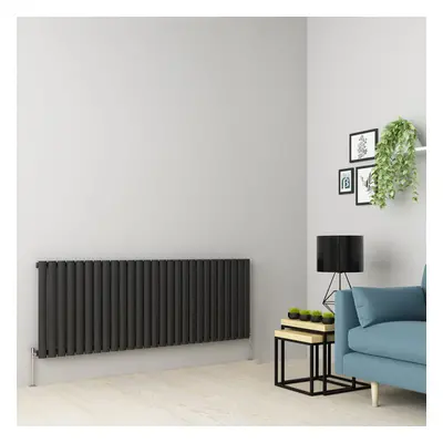 (600 x 1594mm Single, Anthracite) Oval Tube Designer Radiator