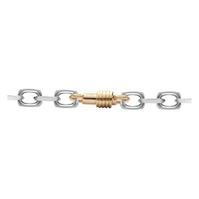 Jewelco London Ladies Solid 9ct Yellow and White Gold Spindle Screw Thread Oval 5.5mm Gauge Belc