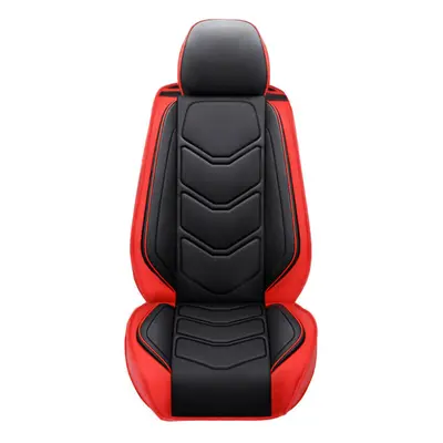 (Black/Red Single Seat) 1/5 Pcs Seats Universal Car Seat Cover 3D Full Set PU Leather Front Rear