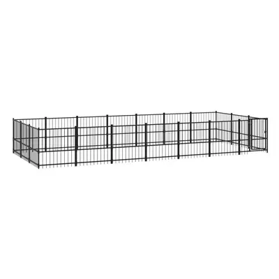 (679 x x cm) vidaXL Outdoor Dog Kennel Steel Dog Crate Pet Cage Puppy Enclosure Multi Sizes