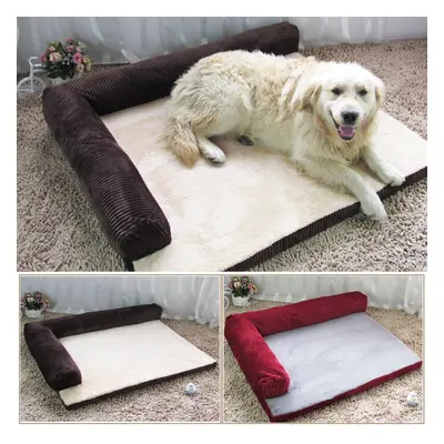 (Coffee, L) Pet Mat Soft Warm Orthopedic Pet Dog Memory Foam Bed Mat With Removable Cover