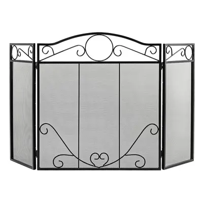 Fireplace Screen Folding Spark Guard Freestanding Safety Fence