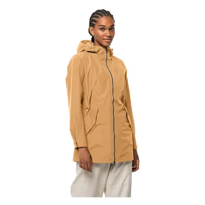 (M, Honey Yellow) Jack Wolfskin Womens Dakar Parka Lightweight Waterproof Windproof Jacket