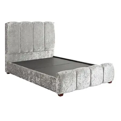 DS Living Chloe Panel Upholstered Bed Frame Bling Pewter