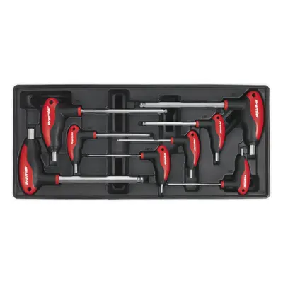 8 Pc PREMIUM T-Handle Ball-End Hex Key Set with Modular Tool Tray - Tool Storage