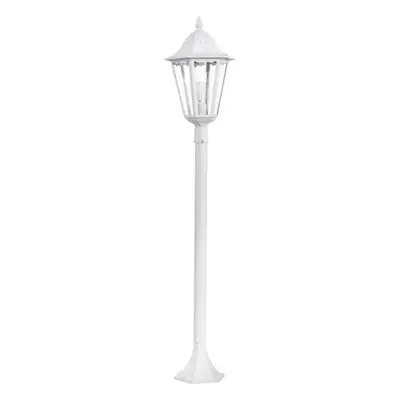 IP44 Outdoor Bollard Light White Aluminium Lantern x 60W E27 Tall Lamp Post