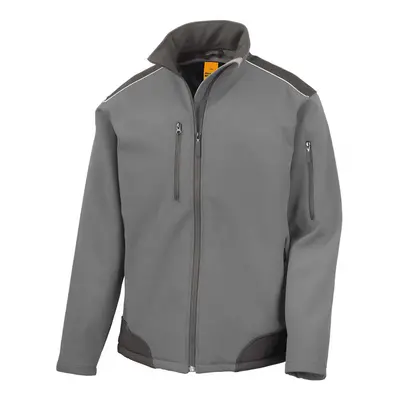 (XXL, Grey/Black) Result Mens Work Guard Ripstop Soft Shell Jacket