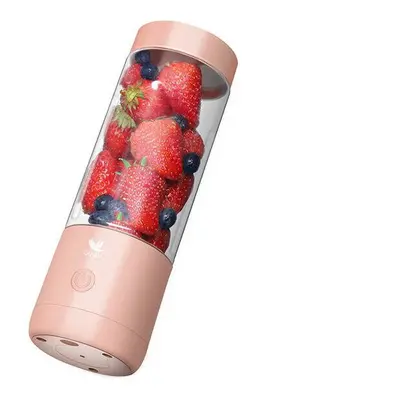 (Pink) Electric Juicer 400ml Mini Portable Juicer Cup Milkshakes Fruit Purees Food Processor